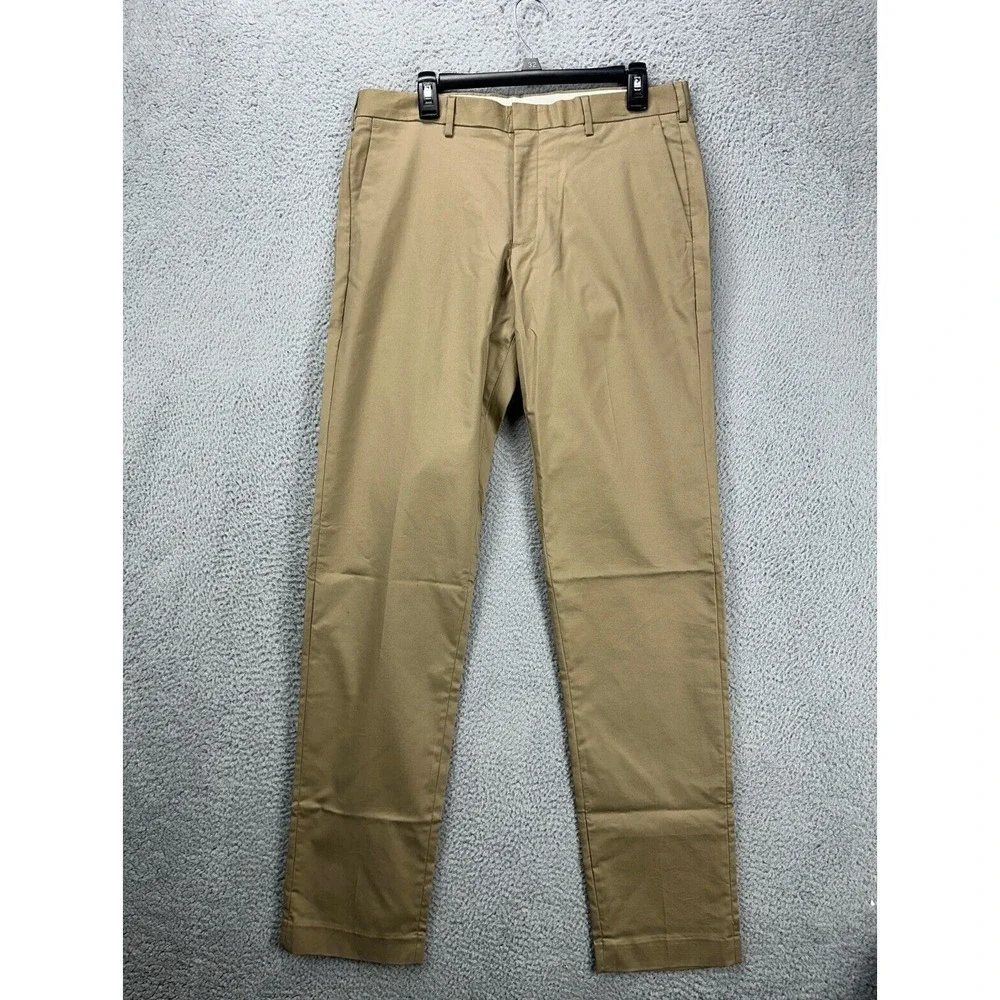 J Crew Pants Mens 34X36 Ludlow Tan Khakis Chino 3XDry Slim Fit Flat Front NEW A8